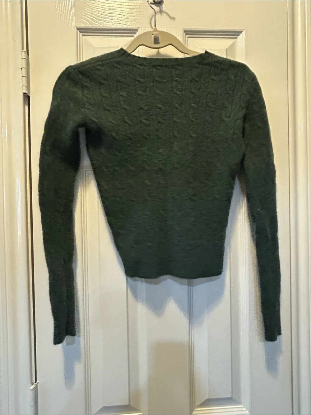 Ralph Lauren Green Cable Knit Sweater with Red Polo Logo